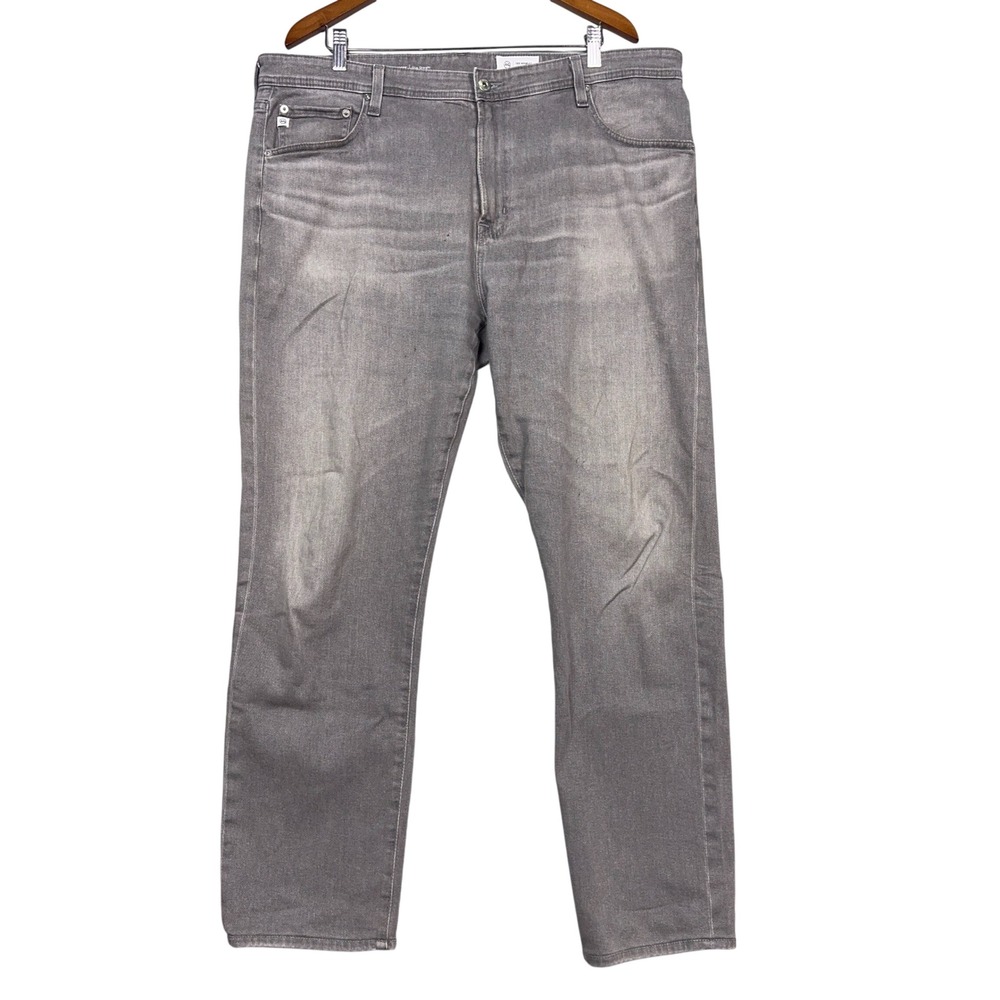 AG Adriano Goldschmied Slim Straight Jeans Mens 40x34 Cotton Blend Grey Casual